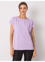 Fashionhunters Světle fialové jednobarevné tričko Nadia