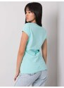 Fashionhunters Světle modré dámské tričko s lebkou