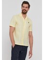 Košile Lyle & Scott pánské, žlutá barva, regular, s klasickým límcem