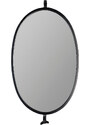 White Label Černé kovové nástěnné zrcadlo WLL LARA