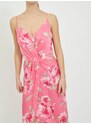 Růžové květované šaty na ramínka VILA Alberte - Dámské