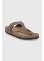 Žabky Birkenstock Gizeh dámské, hnědá barva, na plochém podpatku, 43751-Mocca