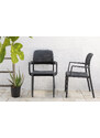 Nardi Antracitově šedá plastová zahradní židle Bora s područkami