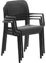 Nardi Antracitově šedá plastová zahradní židle Bora s područkami