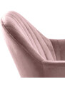 Scandi Světle růžová sametová jídelní židle Milla s černou podnoží