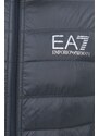 Péřová bunda EA7 Emporio Armani šedá barva, přechodná