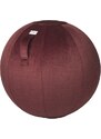 Vínově červený sametový sedací / gymnastický míč VLUV BOL WARM Ø 65 cm