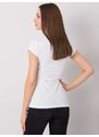 Fashionhunters Bílé dámské tričko s aplikací