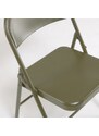 Tmavě zelená kovová skládací jídelní židle Kave Home Aidana