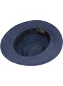 Luxusní nemačkavý modrý klobouk Fedora - ručně šitý, UV faktor 80 - Mayser Mathis