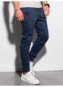 Ombre Clothing Pánské látkové kalhoty JOGGERS - tmavě modrá V8 P885