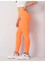 Fashionhunters Fluo oranžové dámské sportovní legíny