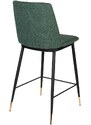 White Label Tmavě zelená látková barová židle WLL LIONEL 65 cm