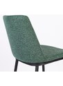 White Label Tmavě zelená látková barová židle WLL LIONEL 65 cm