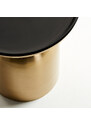 Zlatý kovový kulatý odkládací stolek Kave Home Physic 38 cm