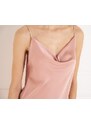 CIUSA SEMPLICE Dámské saténové šaty s rozparkem - růžová