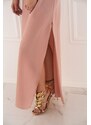 CIUSA SEMPLICE Dámské saténové šaty s rozparkem - růžová
