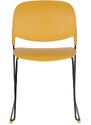 White Label Hořčicově žlutá plastová jídelní židle WLL Stacks