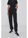 Kalhoty adidas Originals H06629 dámské, černá barva, hladké, H06629-BLACK