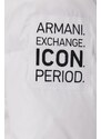 Péřová bunda Armani Exchange dámská, bílá barva, zimní
