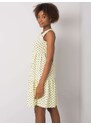 Fashionhunters Žluté puntíkované šaty Norinne RUE PARIS