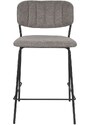 White Label Světle šedá látková barová židle WLL Jolien 65 cm
