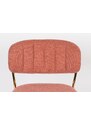 White Label Růžová látková barová židle WLL Jolien 65 cm