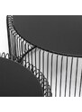 Kare Design Set dvou černých kovových konferenčních stolků Wire 69,5/60 cm
