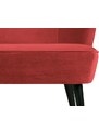 Hoorns Malinově červená sametová dvoumístná pohovka Norma 110 cm
