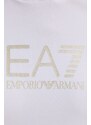 Mikina EA7 Emporio Armani dámská, bílá barva, hladká