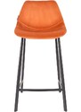 Oranžová sametová barová židle DUTCHBONE Franky 65 cm