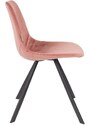 Růžová sametová jídelní židle DUTCHBONE Franky