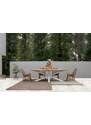 Teakový zahradní jídelní stůl Bizzotto Paldail 240 x 110 cm s bílou podnoží