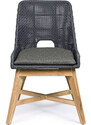 Tmavě šedá pletená zahradní židle Bizzotto Hespari