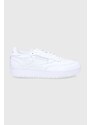 Kožené boty Reebok Classic Club C bílá barva, na plochém podpatku, GW0854.100006321