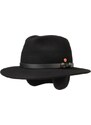 Cestovní nemačkavý voděodolný černý klobouk Mayser - Earflap Georgia Traveller (s ušní klapkami)