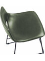 Zelená koženková barová židle Kave Home Zahara 65 cm