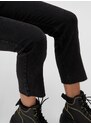 Černé zkrácené straight fit džíny Pieces Luna - Dámské