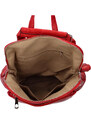 MaxFly Prostorný koženkový batoh Karolin, červený červená