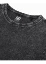 Ombre Clothing Pánské tričko s dlouhým rukávem bez potisku - černé V4 L131