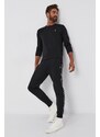 Tričko s dlouhým rukávem Polo Ralph Lauren pánské, černá barva, hladké