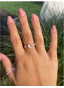 SYLVIENE Stříbrný prstýnek Light Pink