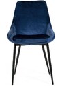 Královsky modrá sametová jídelní židle Tenzo Lex