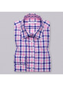 Willsoor Dámská košile s růžovo-modrým kostkovaným vzorem 12699