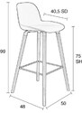 Tmavě šedá plastová barová židle ZUIVER ALBERT KUIP 75 cm