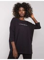 BASIC Černé dámské tričko s nápisem -black Černá