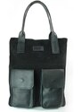 Kožená shopper bag kabelka Vera Pelle 04Xb černá