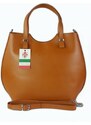 Kožená shopper bag kabelka Vera Pelle 846 camel