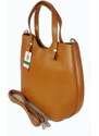 Kožená shopper bag kabelka Vera Pelle 846 camel