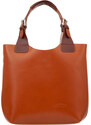 Kožená shopper bag kabelka L Artigiano 846 MN camel / hnědá